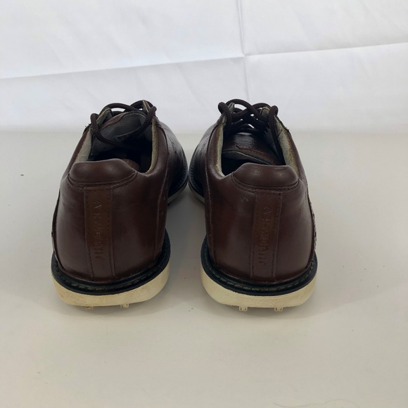 Ashworth Mens Golf Shoes W/ Spikes Sz. 9.5 Brown - Picture 7 of 8